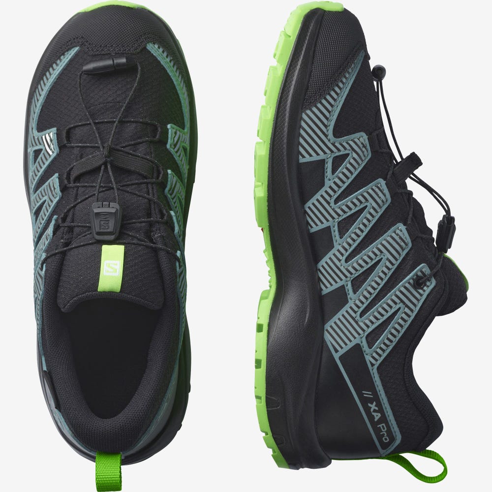 Salomon XA PRO V8 CLIMASALOMON™ WATERPROOF Terepfutó Cipő Gyerek Fekete/Zöld | HU145270