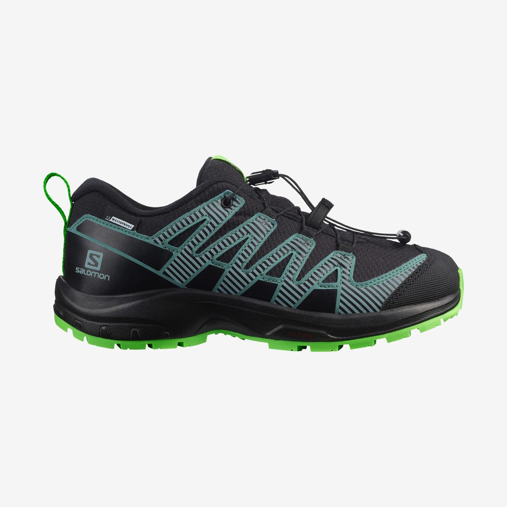 Salomon XA PRO V8 CLIMASALOMON™ WATERPROOF Terepfutó Cipő Gyerek Fekete/Zöld | HU145270