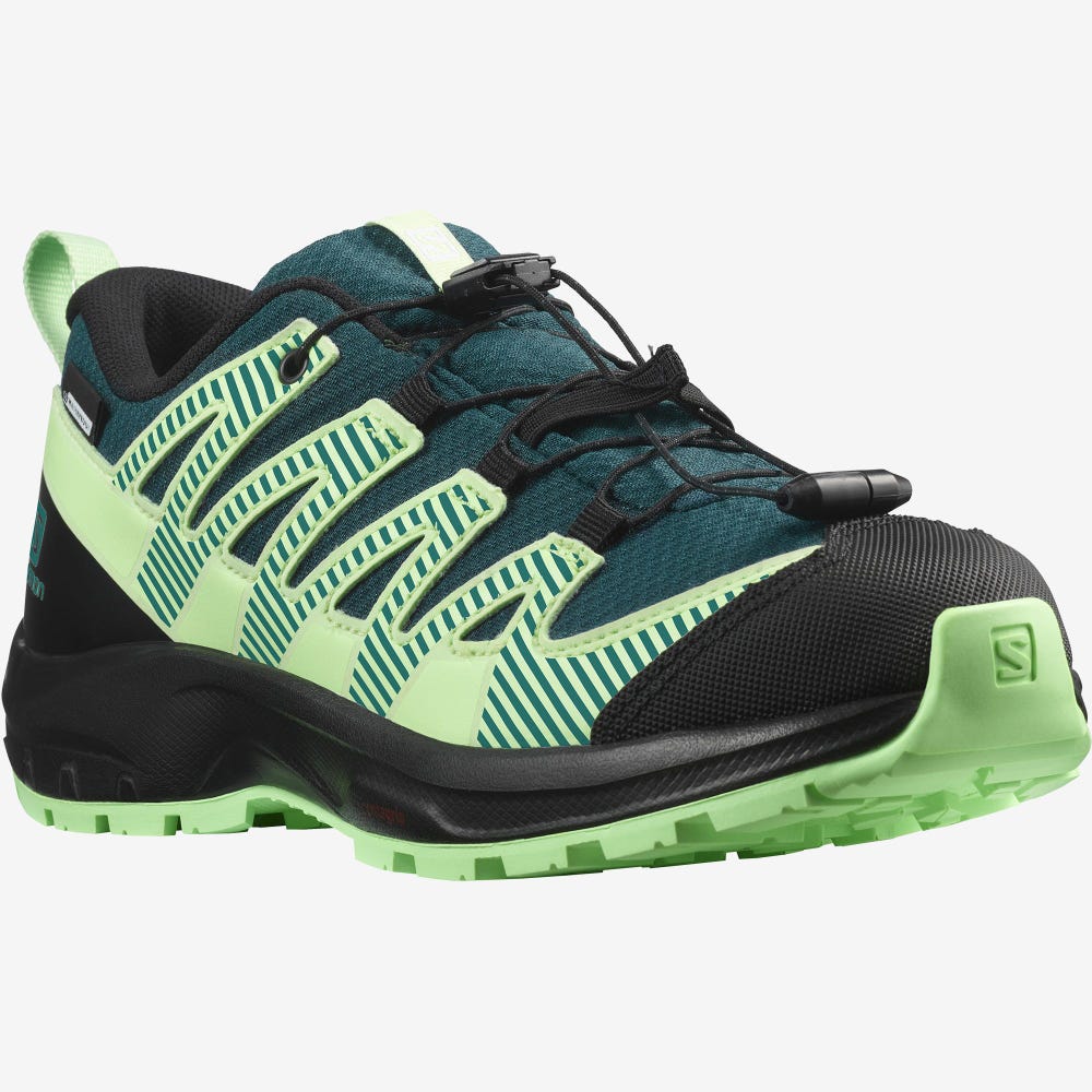 Salomon XA PRO V8 CLIMASALOMON™ WATERPROOF Terepfutó Cipő Gyerek MélyTürkiz/Fekete/Zöld | HU362580