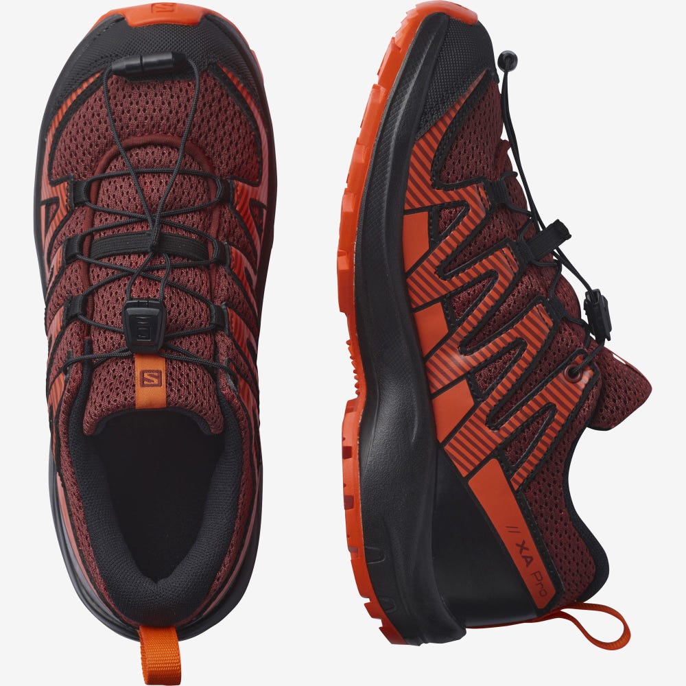 Salomon XA PRO V8 Terepfutó Cipő Gyerek Barna/Fekete/Piros Narancssárga | HU850713