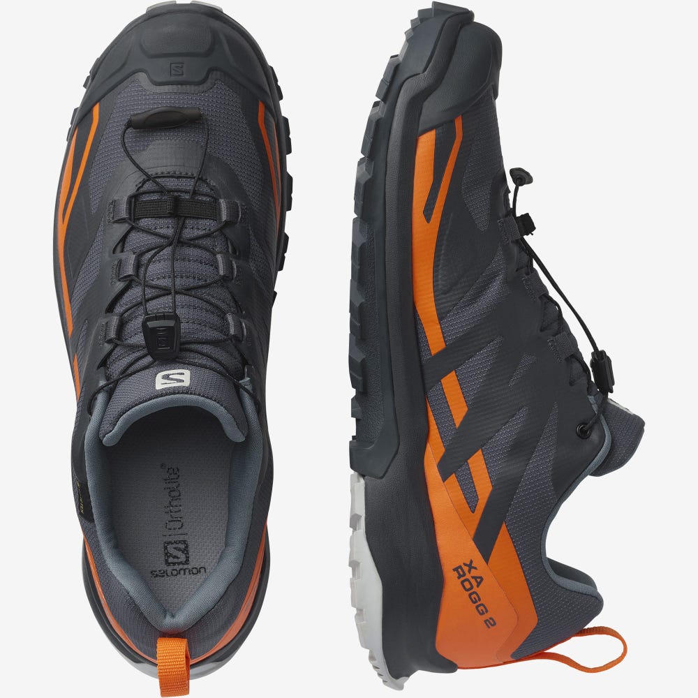 Salomon XA ROGG 2 GORE-TEX Terepfutó Cipő Férfi Szürke/Narancssárga | HU486235