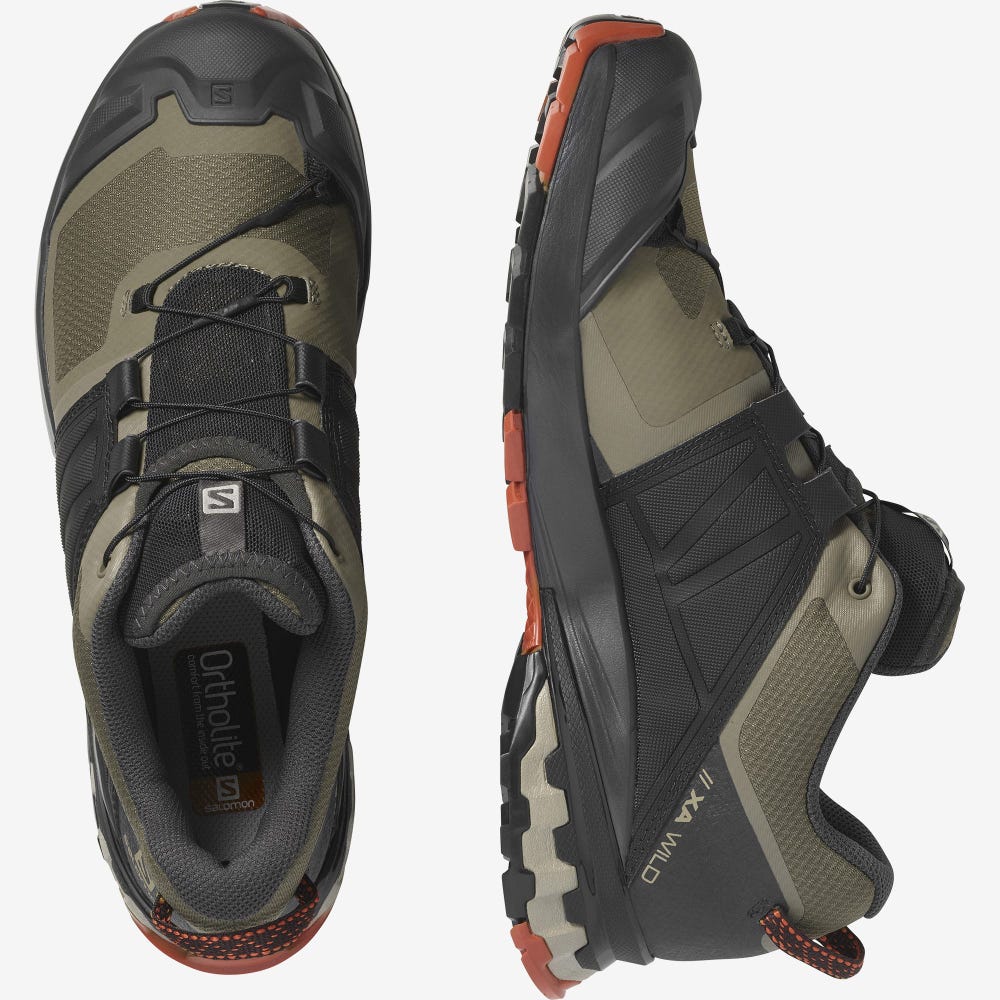 Salomon XA WILD Terepfutó Cipő Férfi Olivazöld/Szürke | HU408792