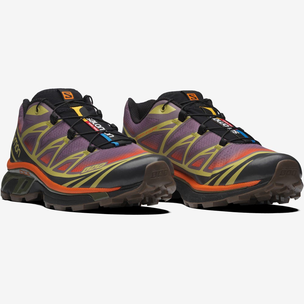 Salomon XT-6 SKYLINE Sportcipő Férfi Zöld/Narancssárga | HU623891