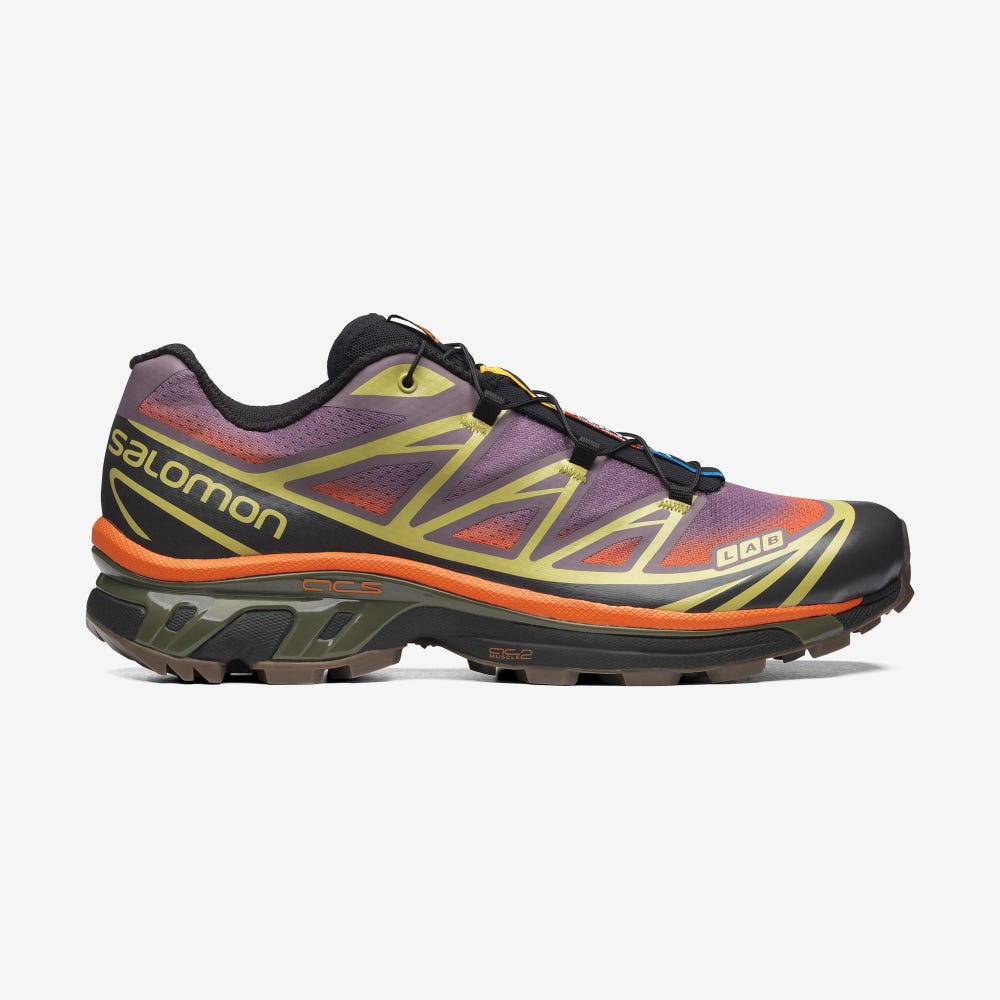 Salomon XT-6 SKYLINE Sportcipő Női Zöld/Narancssárga | HU097342