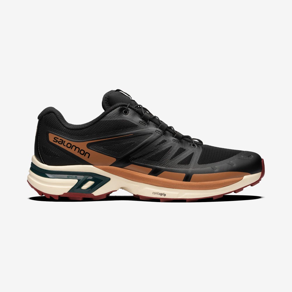 Salomon XT-WINGS 2 Sportcipő Férfi Fekete/Barna/MélyZöld | HU051687