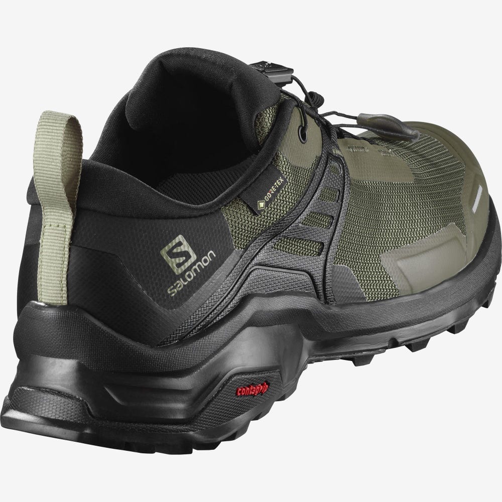 Salomon X RAISE GORE-TEX Túracipő Férfi Olivazöld/Fekete | HU763021