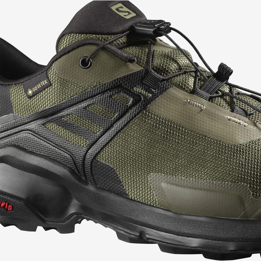 Salomon X RAISE GORE-TEX Túracipő Férfi Olivazöld/Fekete | HU763021