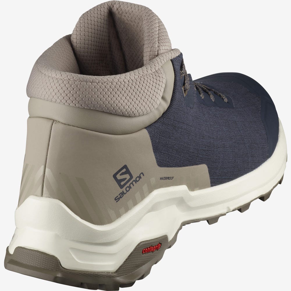 Salomon X REVEAL CHUKKA CLIMASALOMON™ WATERPROOF Téli Bakancs Férfi Sötétkék/Khaki | HU130982