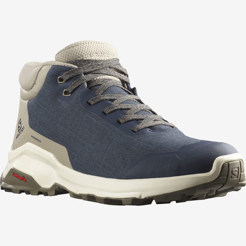 Salomon X REVEAL CHUKKA CLIMASALOMON™ WATERPROOF Téli Bakancs Férfi Sötétkék/Khaki | HU130982