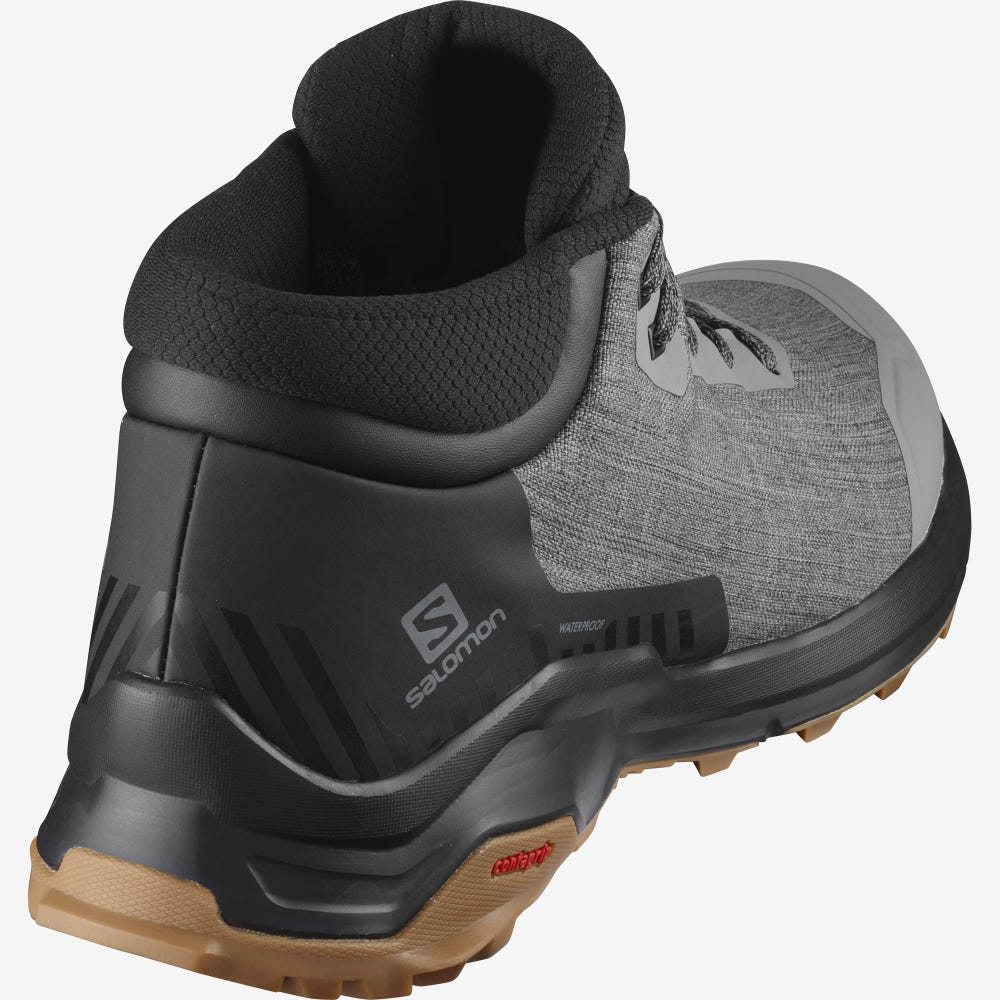 Salomon X REVEAL CHUKKA CLIMASALOMON™ WATERPROOF Téli Bakancs Férfi Szürke/Fekete | HU514036