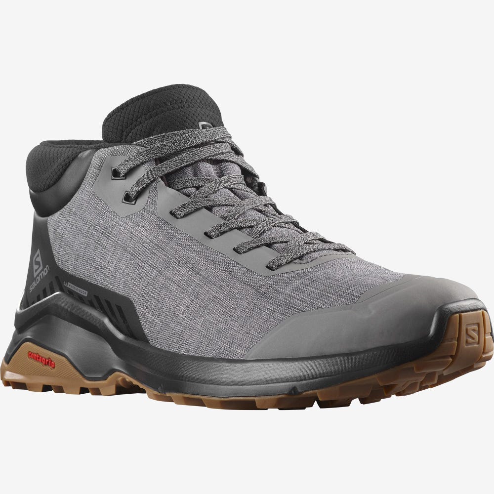 Salomon X REVEAL CHUKKA CLIMASALOMON™ WATERPROOF Téli Bakancs Férfi Szürke/Fekete | HU514036