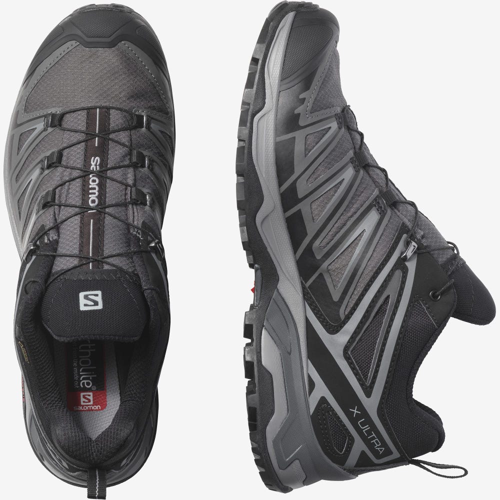 Salomon X ULTRA 3 GORE-TEX Túracipő Férfi Fekete | HU416527