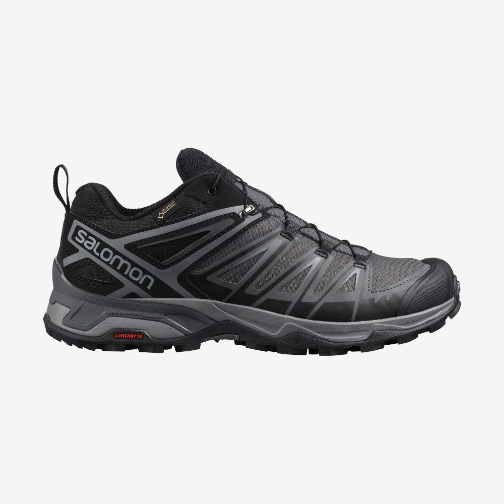 Salomon X ULTRA 3 GORE-TEX Túracipő Férfi Fekete | HU416527