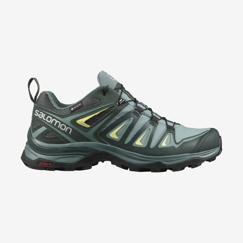 Salomon X ULTRA 3 GORE-TEX Túracipő Női Világos Zöld | HU851432