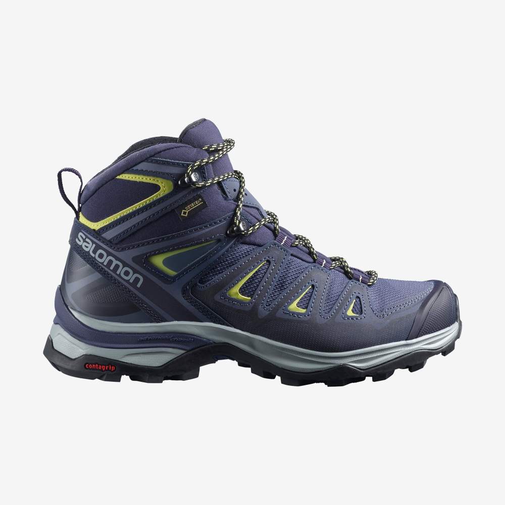 Salomon X ULTRA 3 MID GORE-TEX Túrabakancs Női Kék/Világos Zöld | HU309168