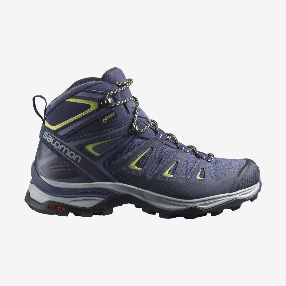 Salomon X ULTRA 3 WIDE MID GORE-TEX Túrabakancs Női Kék/Világos Zöld | HU574239