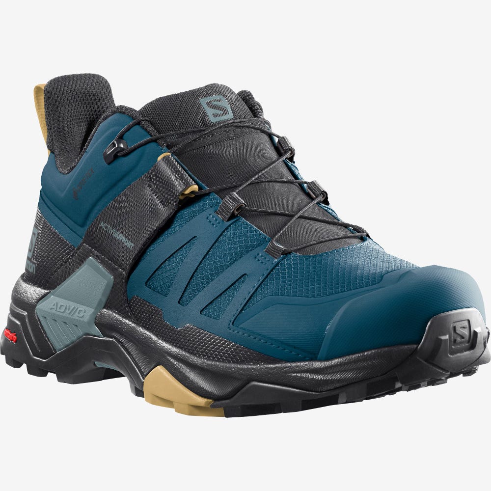 Salomon X ULTRA 4 GORE-TEX Túracipő Férfi Kék/Fekete | HU102637