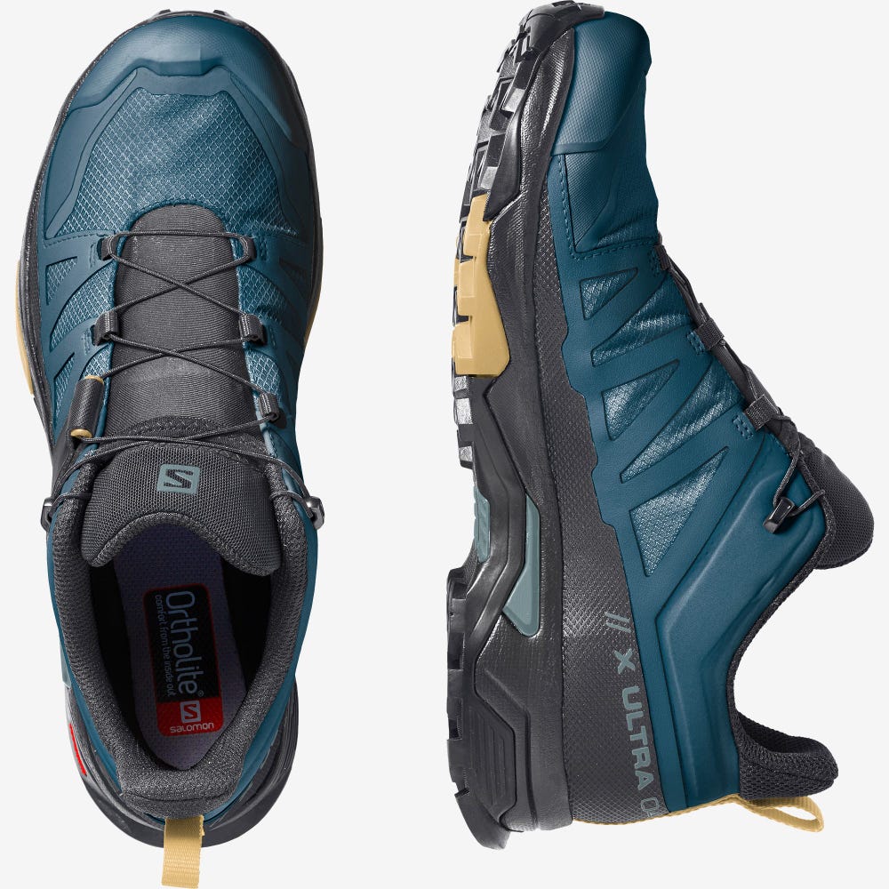 Salomon X ULTRA 4 GORE-TEX Túracipő Férfi Kék/Fekete | HU102637