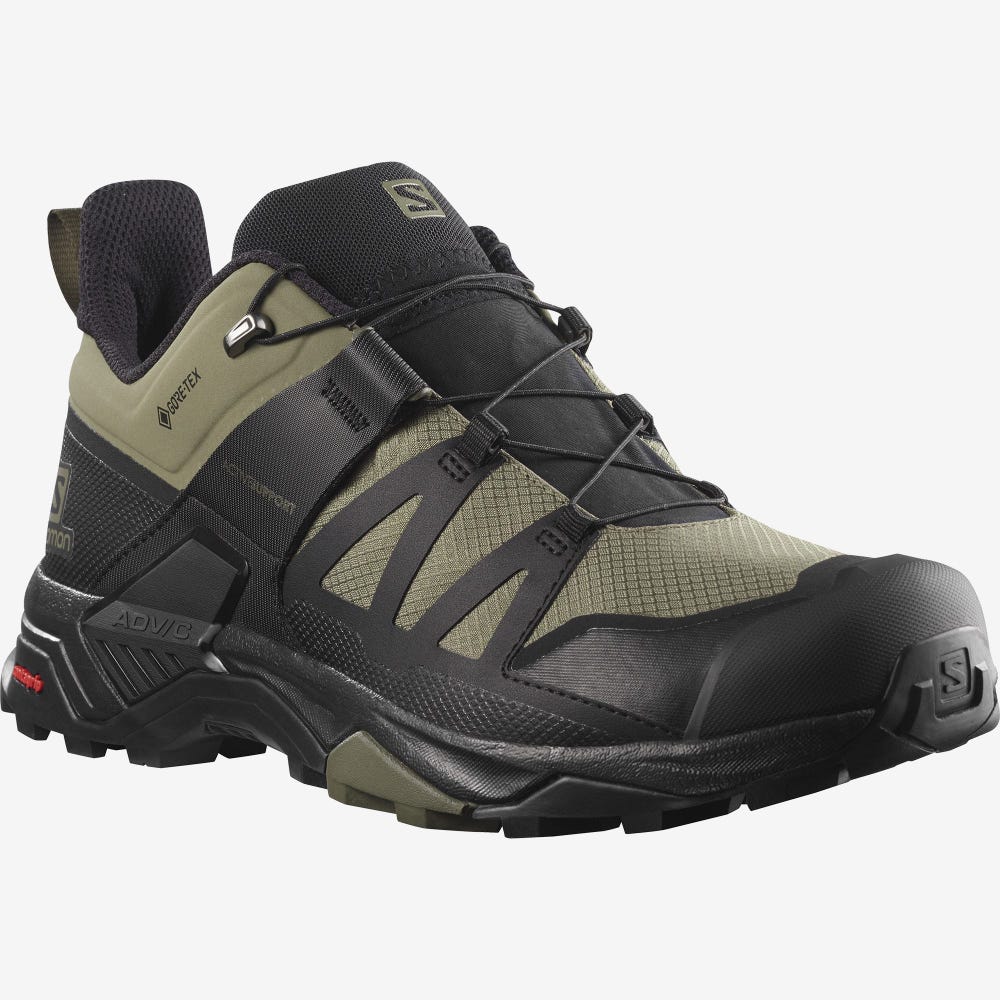 Salomon X ULTRA 4 GORE-TEX Túracipő Férfi MélyZöld/Fekete/Olivazöld | HU258371