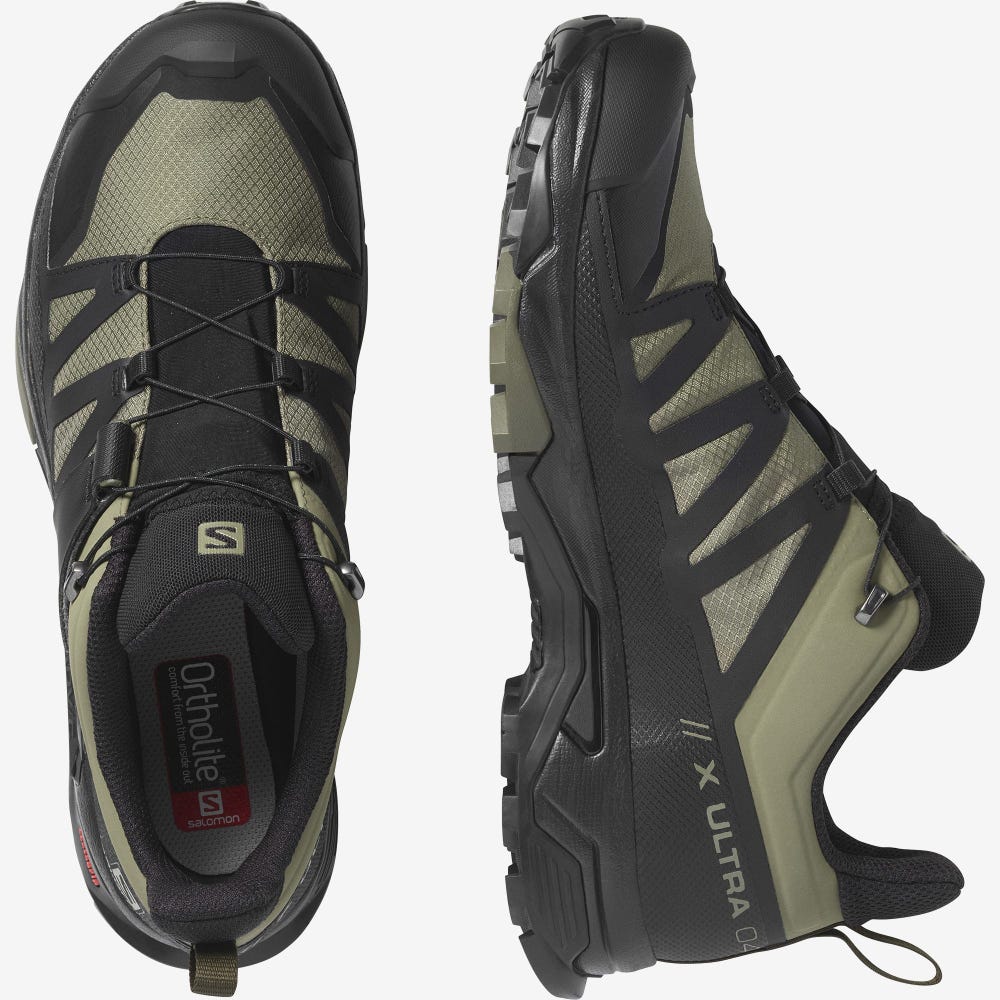 Salomon X ULTRA 4 GORE-TEX Túracipő Férfi MélyZöld/Fekete/Olivazöld | HU258371