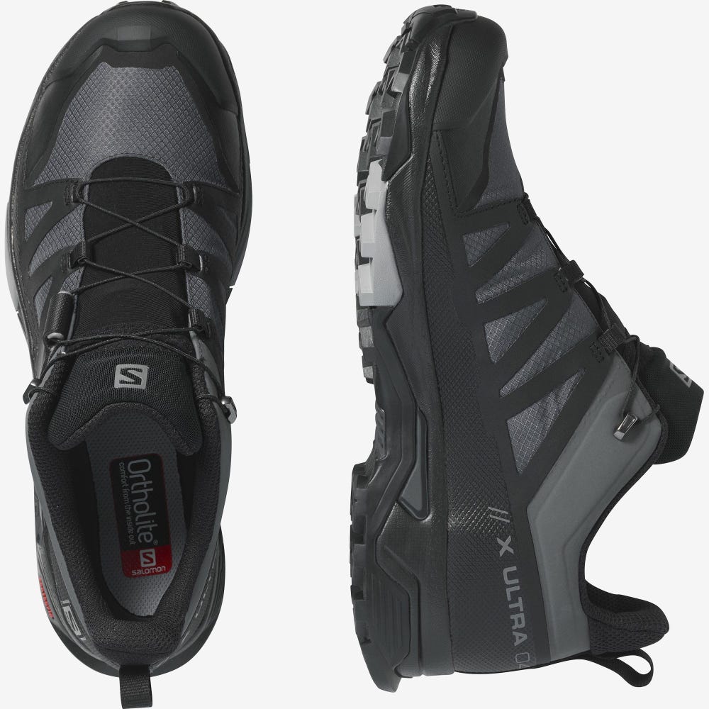 Salomon X ULTRA 4 GORE-TEX Túracipő Férfi Szürke/Fekete | HU274605