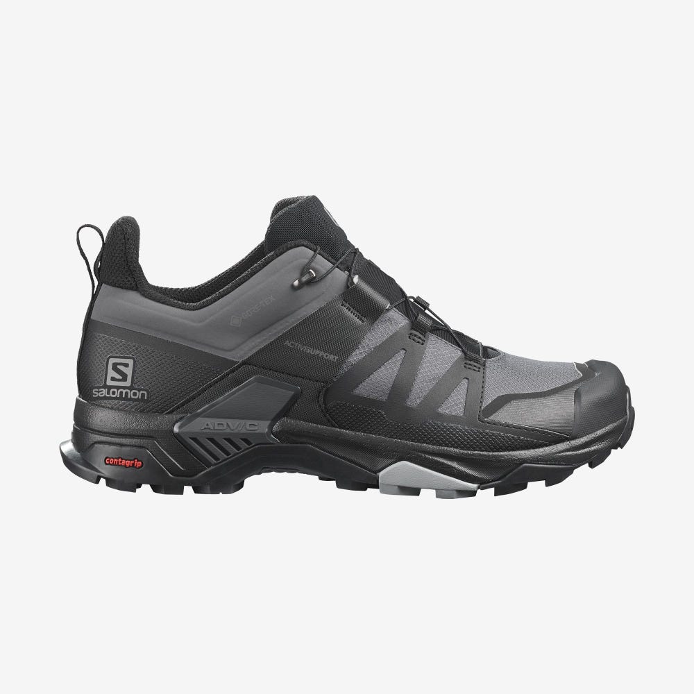 Salomon X ULTRA 4 GORE-TEX Túracipő Férfi Szürke/Fekete | HU274605