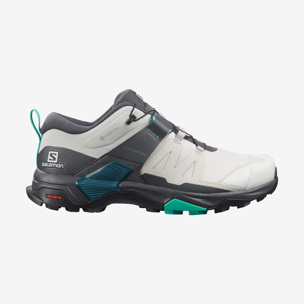 Salomon X ULTRA 4 GORE-TEX Túracipő Női Bézs/Szürke/Menta | HU913482