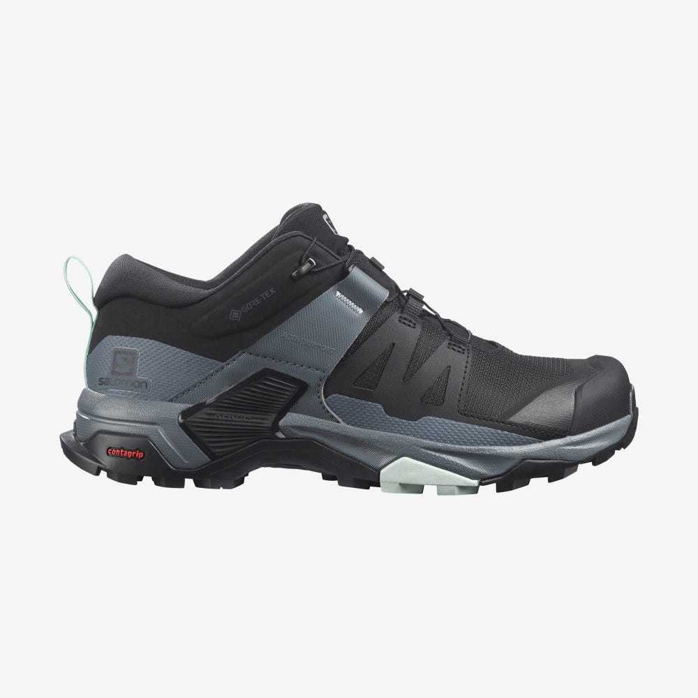 Salomon X ULTRA 4 GORE-TEX Túracipő Női Fekete/Kék | HU917360