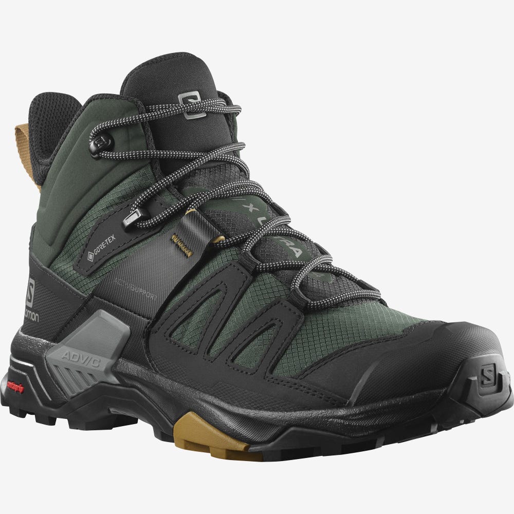 Salomon X ULTRA 4 MID GORE-TEX Túrabakancs Férfi Zöld/Fekete | HU216837