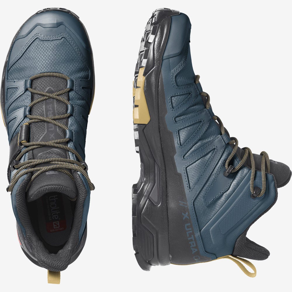 Salomon X ULTRA 4 MID GORE-TEX Túrabakancs Férfi Kék/Fekete | HU245016