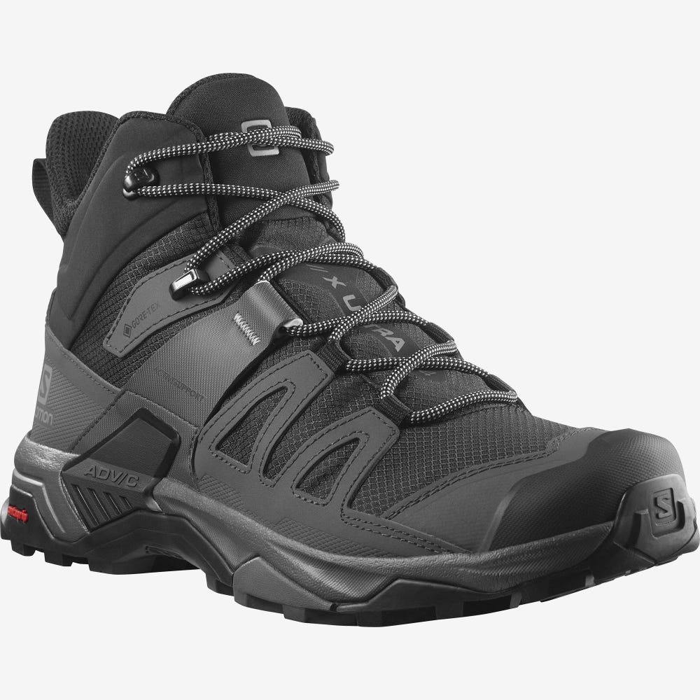 Salomon X ULTRA 4 MID GORE-TEX Túrabakancs Férfi Fekete/Kék | HU382495