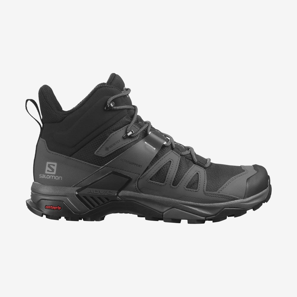 Salomon X ULTRA 4 MID GORE-TEX Túrabakancs Férfi Fekete/Kék | HU382495