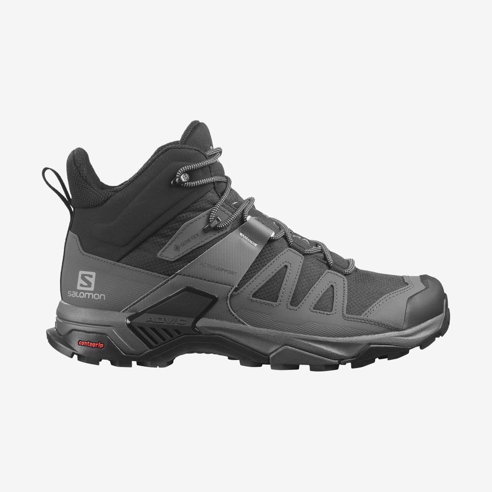 Salomon X ULTRA 4 MID WIDE GORE-TEX Túrabakancs Férfi Fekete/Kék | HU129658