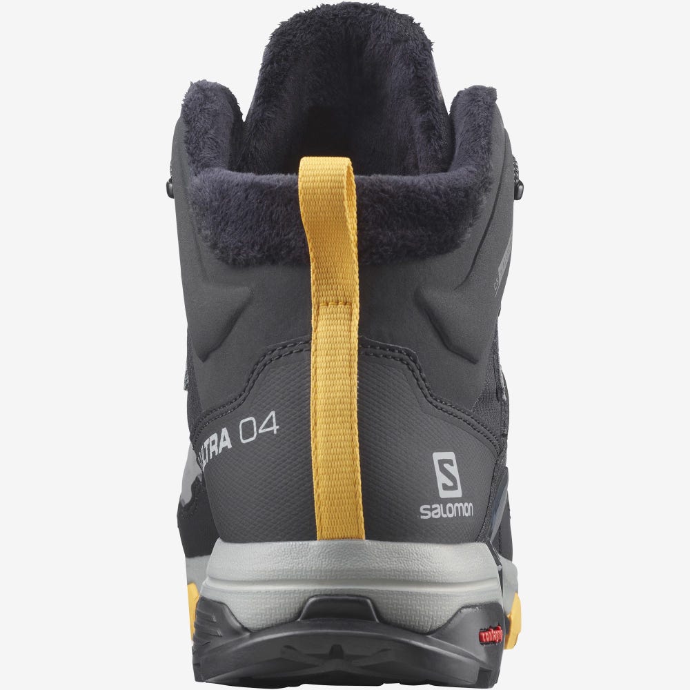 Salomon X ULTRA 4 MID WINTER THINSULATE™ CLIMASALOMON™ WATERPROOF Téli Bakancs Férfi Szürke/Fekete/Sárgabarack | HU047193