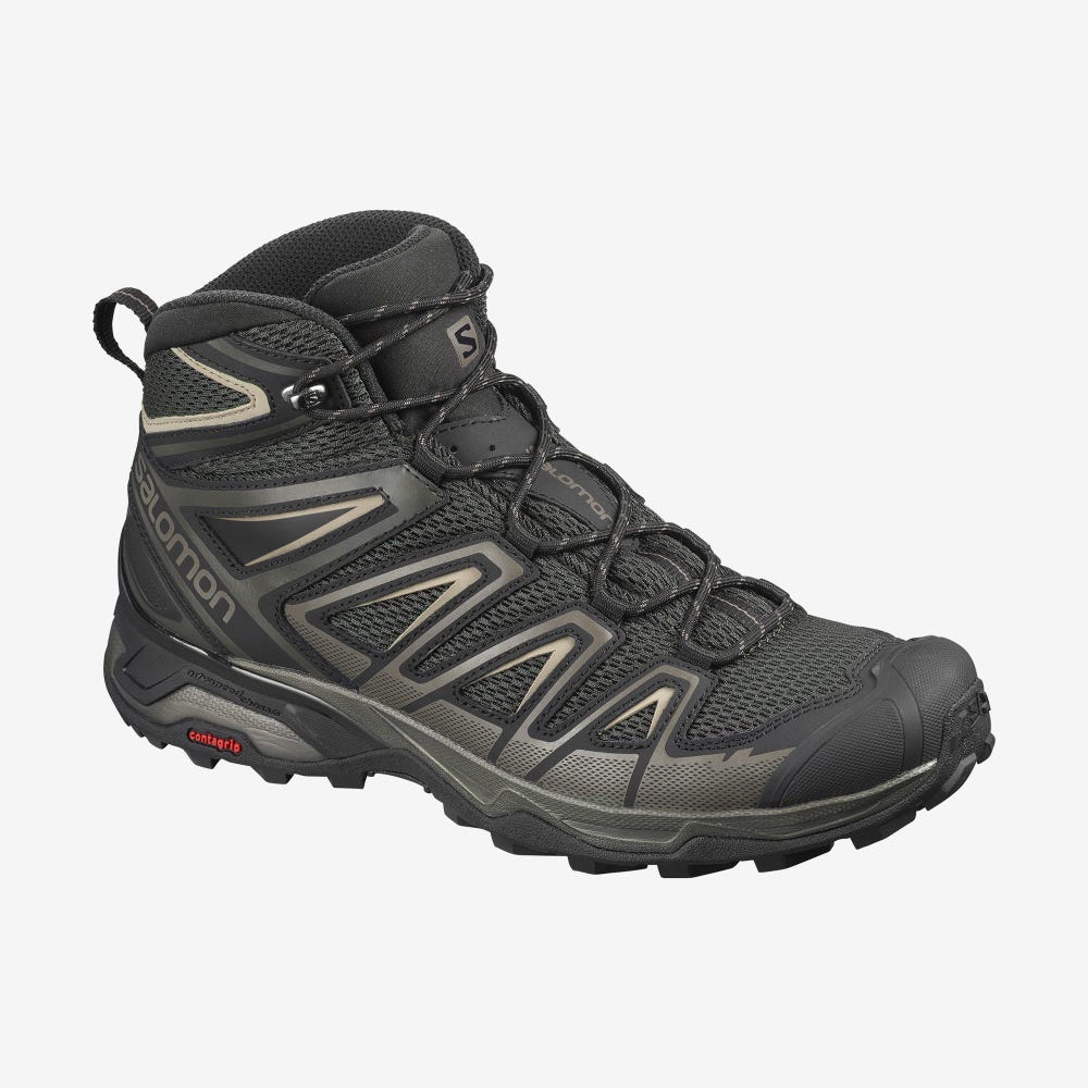 Salomon X ULTRA MID 3 AERO Túrabakancs Férfi Olivazöld/Fekete | HU961754