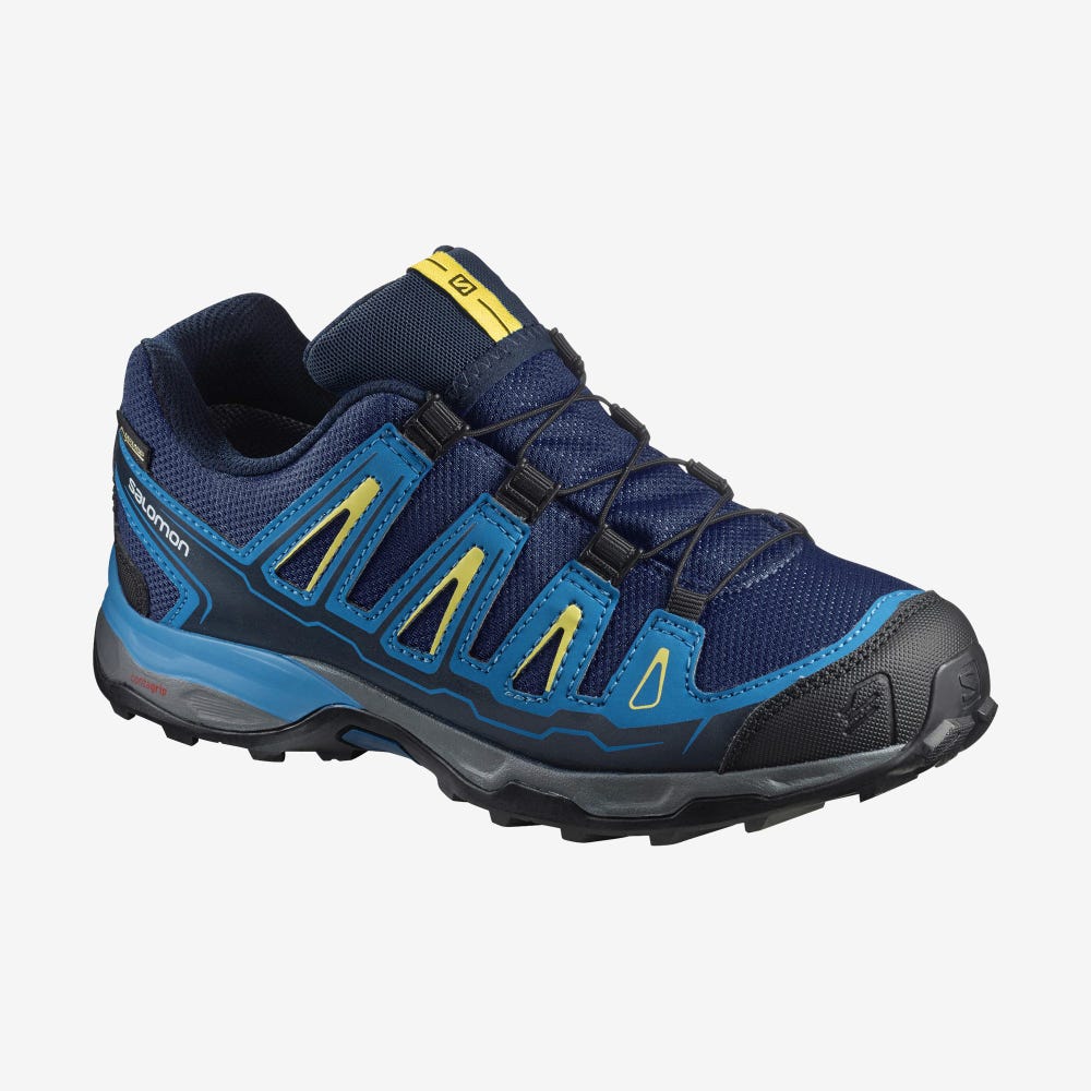 Salomon X-ULTRA MID GORE-TEX Túrabakancs Gyerek Kék/Sárga | HU456382