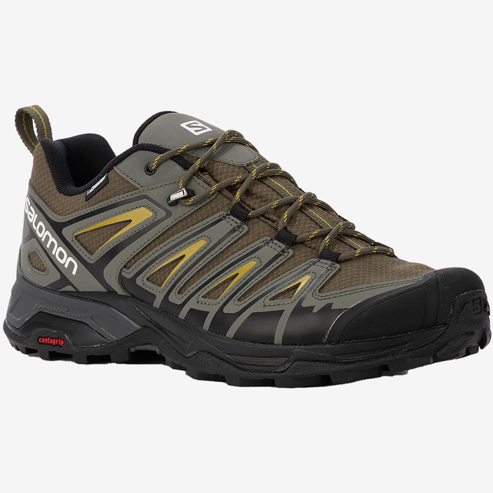 Salomon X ULTRA PIONEER CLIMASALOMON™ WATERPROOF Túracipő Férfi Olivazöld/Szürke | HU721043