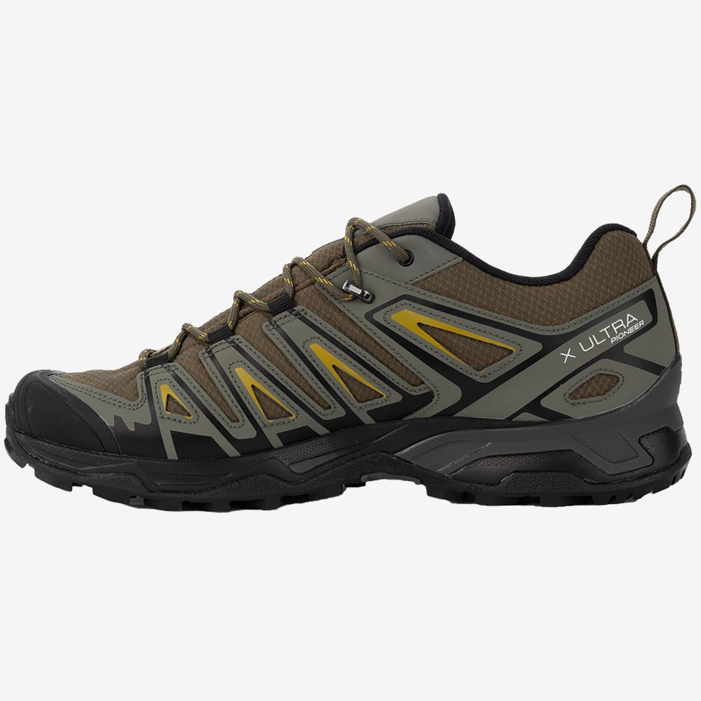 Salomon X ULTRA PIONEER CLIMASALOMON™ WATERPROOF Túracipő Férfi Olivazöld/Szürke | HU721043