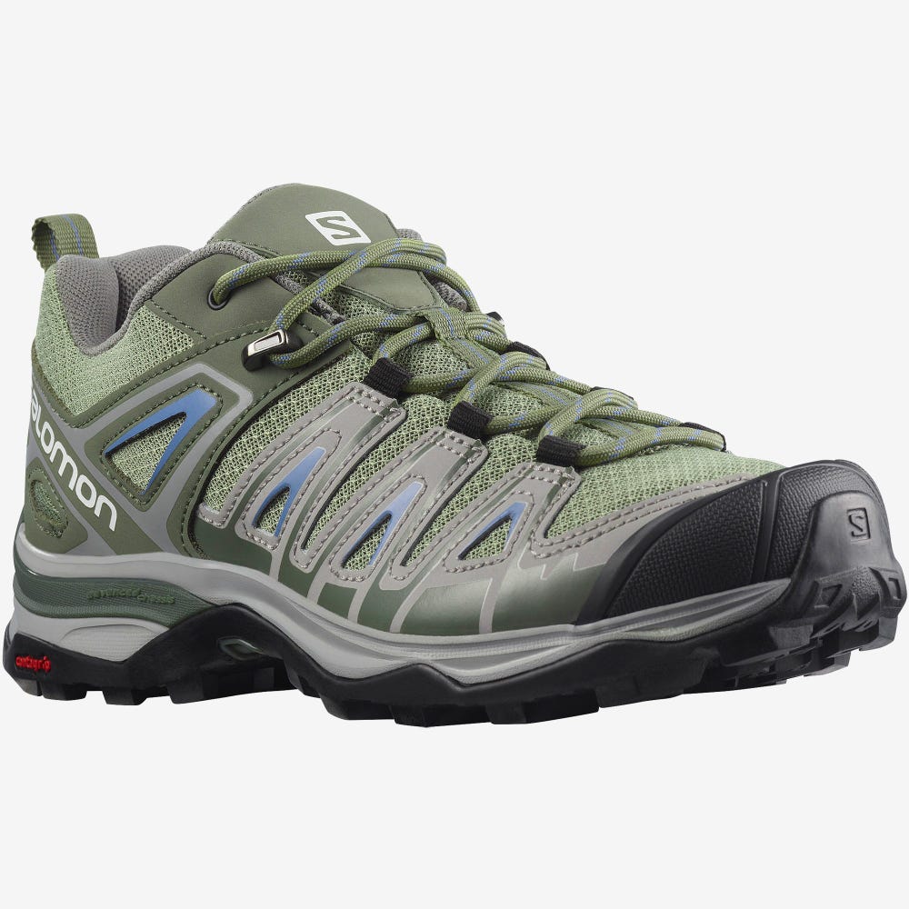 Salomon X ULTRA PIONEER Túracipő Női Zöld/Szürke/Kék | HU648930