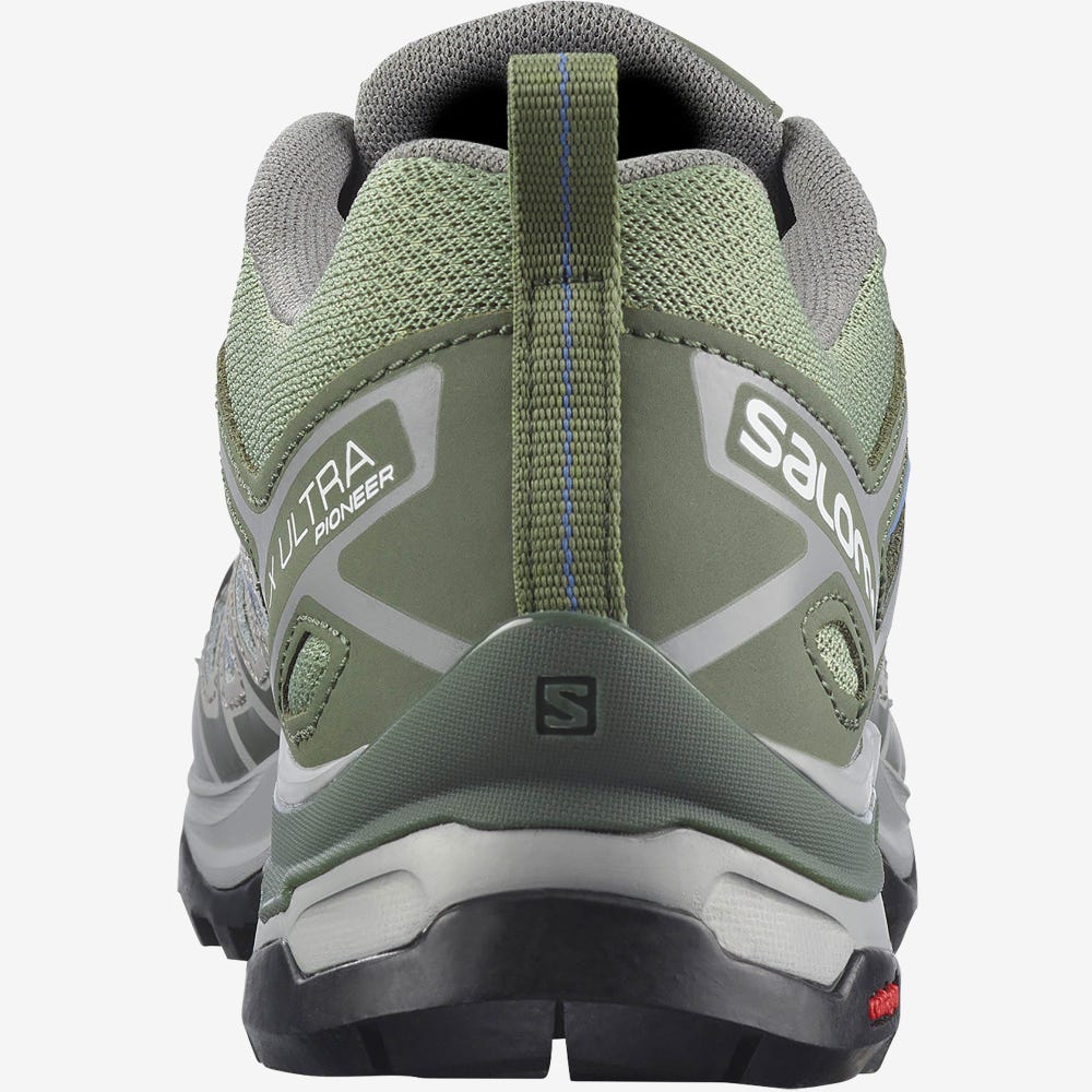 Salomon X ULTRA PIONEER Túracipő Női Zöld/Szürke/Kék | HU648930