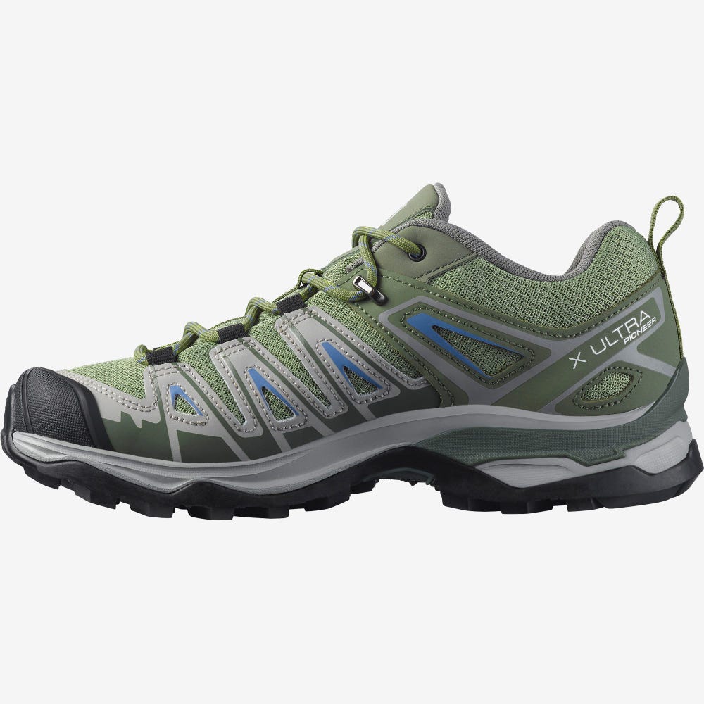 Salomon X ULTRA PIONEER Túracipő Női Zöld/Szürke/Kék | HU648930