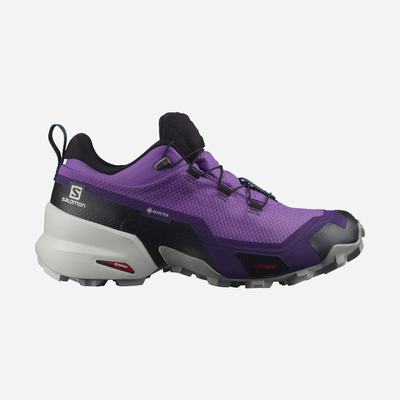 Salomon CROSS HIKE GORE-TEX Túracipő Női Királykék Lila/Szürke/MélyTürkiz | HU209815