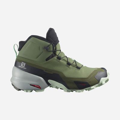 Salomon CROSS HIKE MID GORE-TEX Túrabakancs Női Olivazöld | HU493218