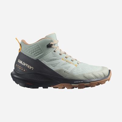 Salomon OUTPULSE MID GORE-TEX Túrabakancs Női Zöld/Narancssárga | HU562974