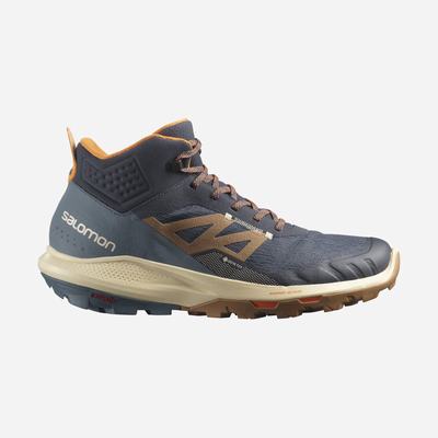 Salomon OUTPULSE MID GORE-TEX Túrabakancs Férfi Szürke/Barna/Narancssárga | HU805697