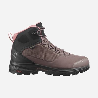 Salomon OUTWARD GORE-TEX Túrabakancs Női Fekete/Sötét Piros | HU684210