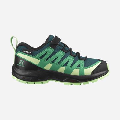 Salomon XA PRO V8 CLIMASALOMON™ WATERPROOF Túrabakancs Gyerek MélyTürkiz/Fekete/Zöld | HU075149